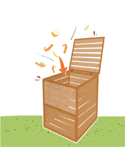 Mettez tous vos déchets en alternant les couches de déchets verts et bruns.